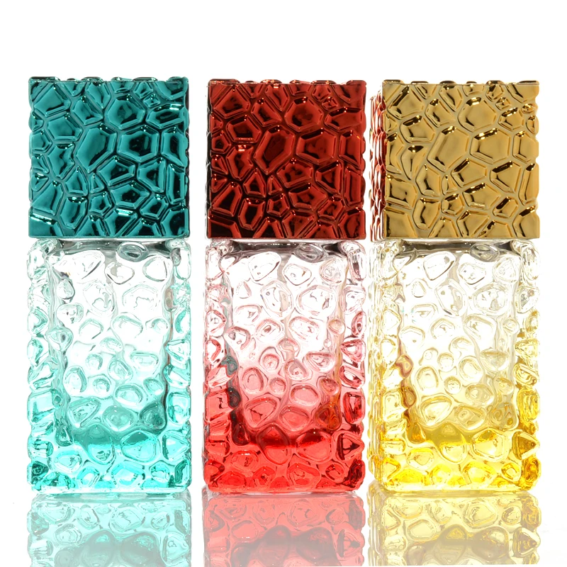 10 pcs/lot Cosmetic Refillable Container Colorful Glass Perfume Bottle Water Cube Shape Toner Spray Vials 25 ML Perfume Bottle