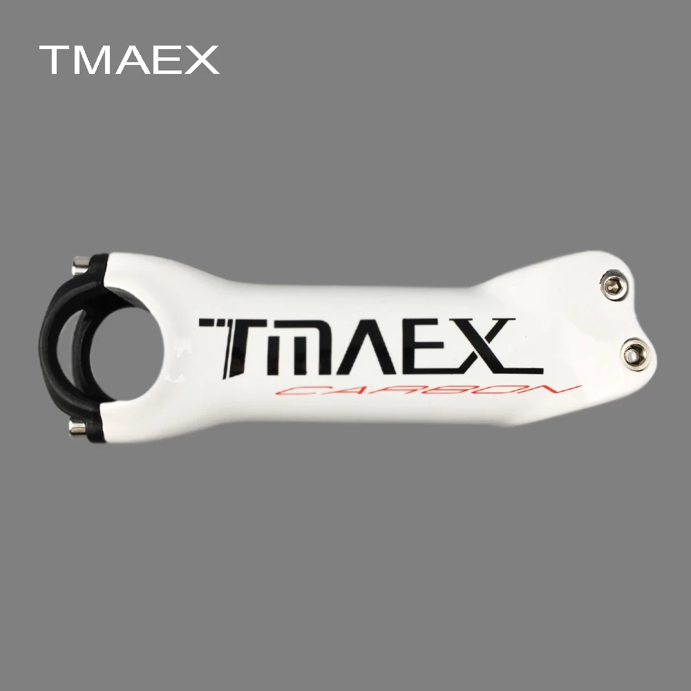 TMAEX-Full Carbon Stem Road Bicycle Stem, Mountain Bike Stem, White Glossy Stem, Bike Parts, 6, 17, 80-120mm * 28.6mm