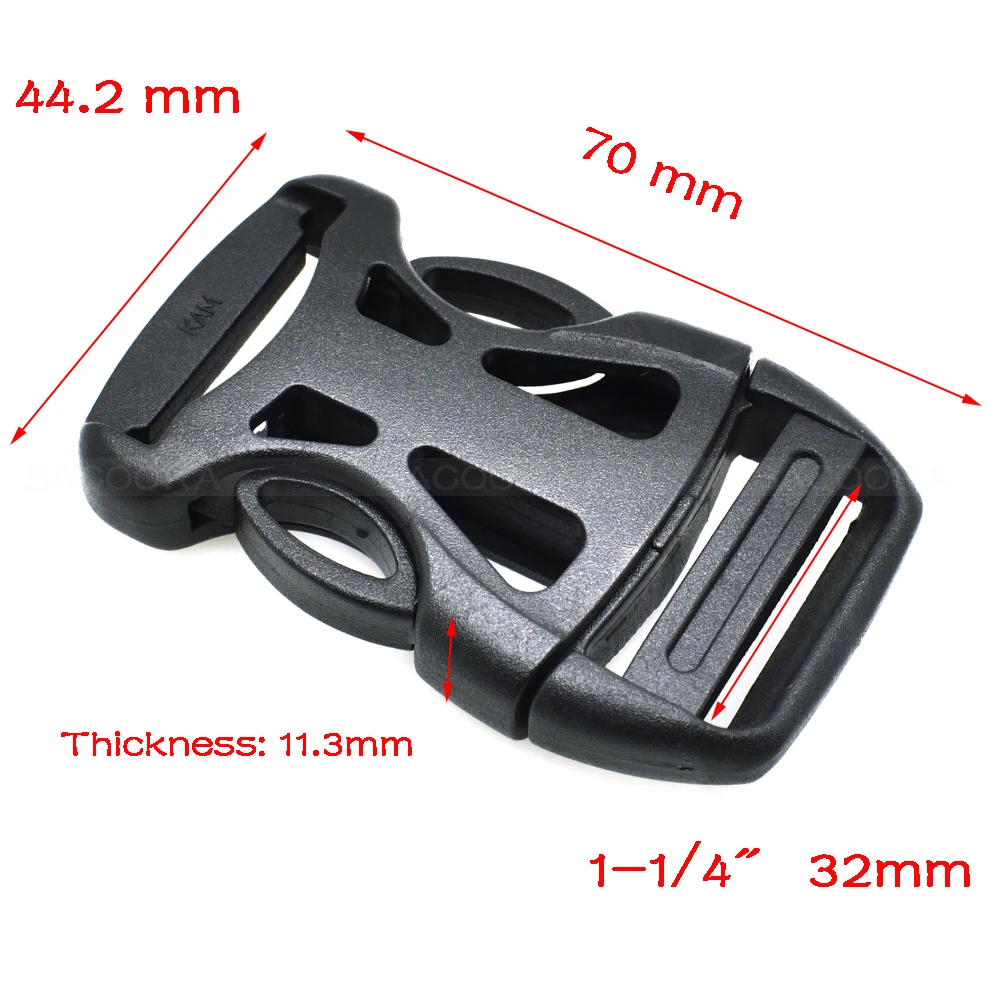 Plastic Belt Buckle Mask Detach Buckle For Backpack Straps Safety Vests Outdoor Buckle Webbing Size 20mm 25mm 32mm Black