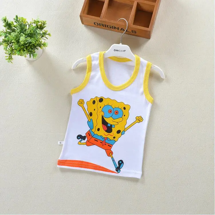 Baby Tops Children Vest Boys Girls Summer T Shirts Sleeveless Tank Camisoles Solid Toddler Tees T-Shirt Size 90-140cm DS19