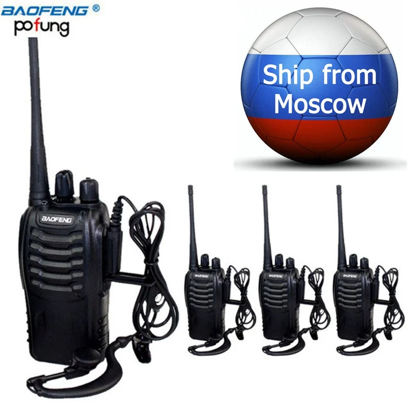 

4 PCS Baofeng BF-888S Walkie Talkie bf 888s 5W Two-way radio Portable CB Radio UHF 400-470MHz 16CH Professional Handy Radio