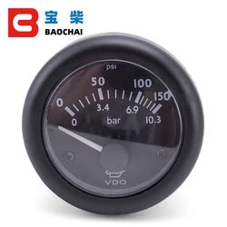 24V VDO Diesel Engines Oil Pressure Gauge Size 52mm