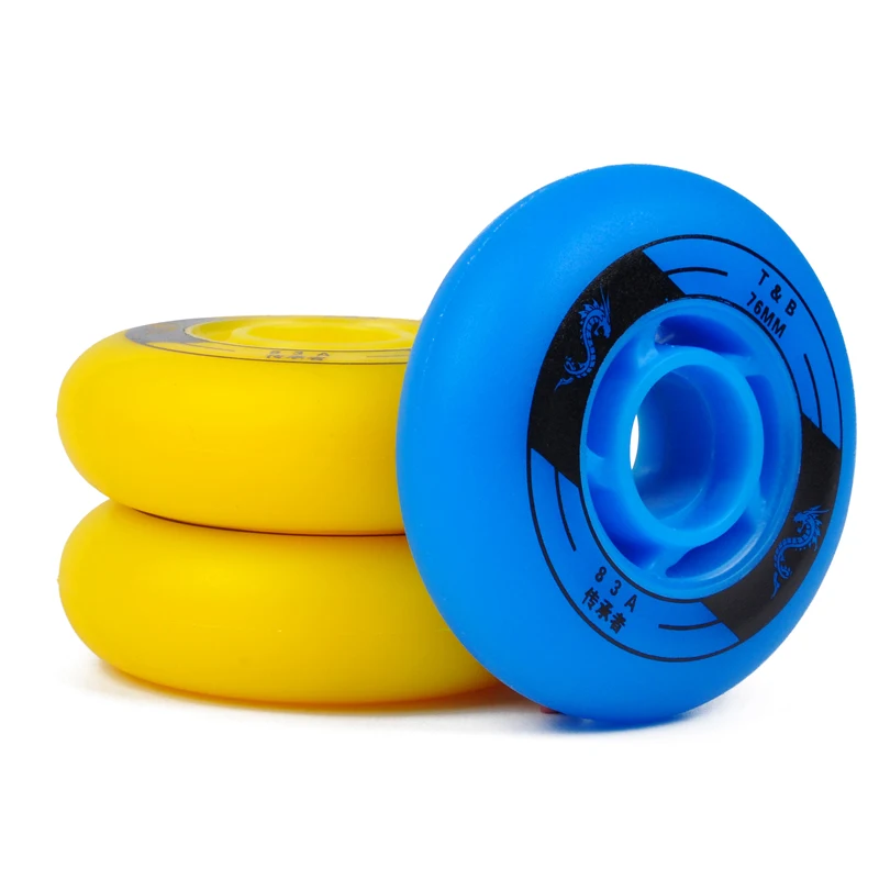 4 Piece 83A Hard Wearing Freestyle Slalom Inline Roller Skate Wheels 72 76 80mm Sliding Skate For Wave Board Caster Board Street