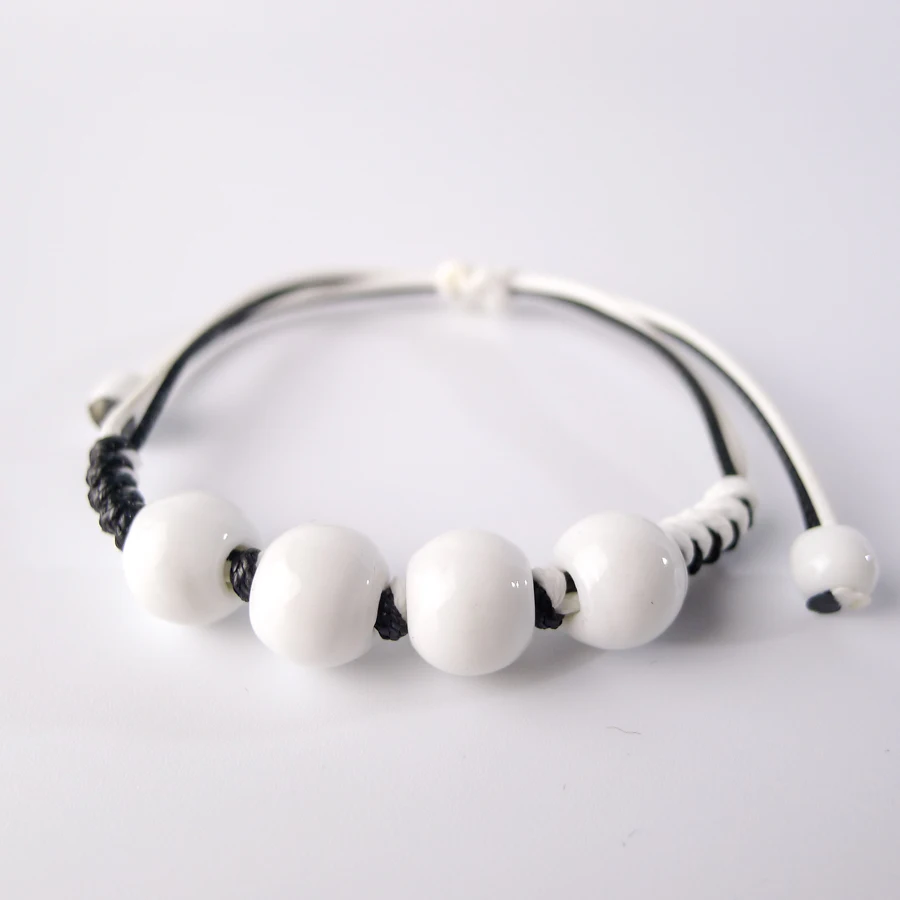 Black and white beads Couple  bracelets Hand-made Bohemian Charm Bracelets For Women #EY501