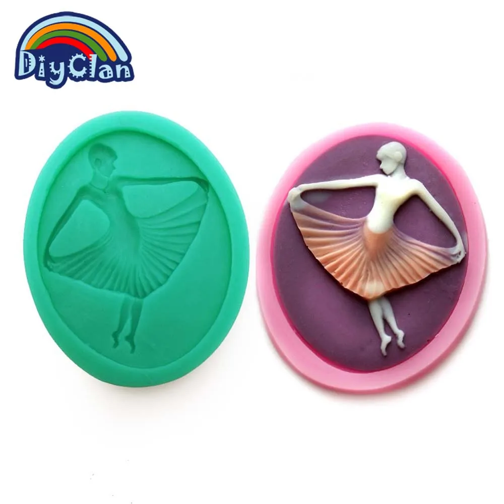 Silicone molds cake decorating dancer style chocolate soap fondant mold sugar craft mold cake decoration tools kitchen F0307TW35