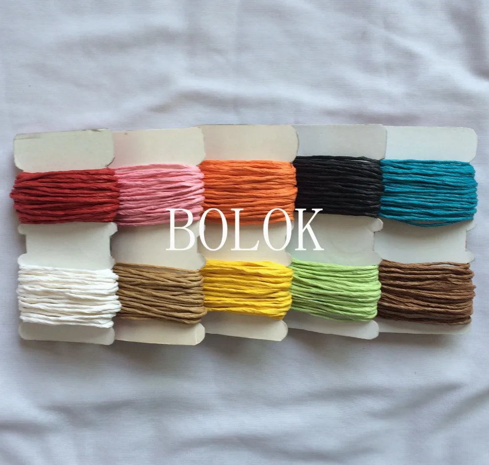 

10packs/lot (200meters) 10mix color paper twine twisted paper cord, paper raffia rope for DIY Craft gift Packing
