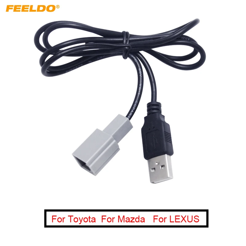 FEELDO Car Audio Parts Female USB Cable Adapter For LEXUS Toyota Camry Reiz RAV4 Mazda CX5 #AM5106