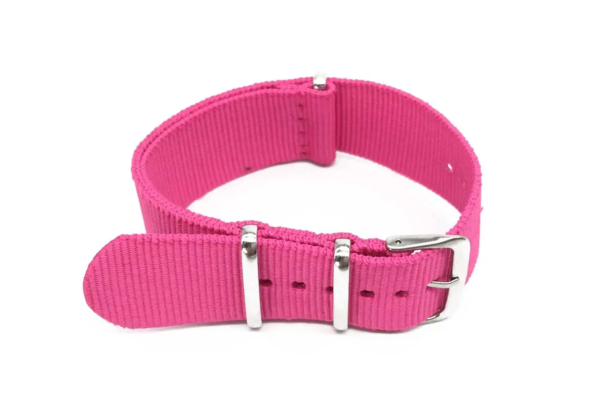 Nylon Watchbands Rose red 18mm 22mm 24mm Watch Band Strips Men Woven Fiber Watch Straps man Wristwatch Band Women strap