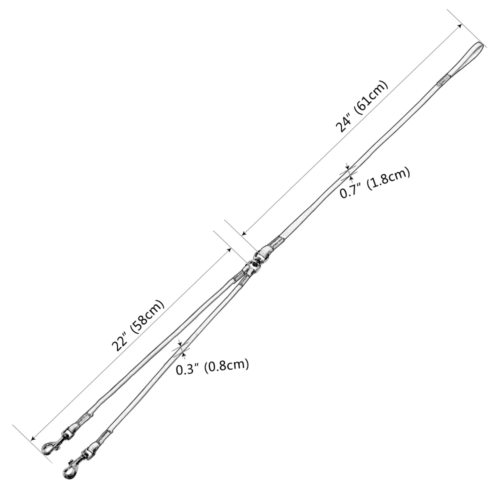 Guinzaglio da passeggio per cani con accoppiatore in vera pelle a 2 vie doppio cavo senza groviglio per 2 cani buono per razze medie di piccola