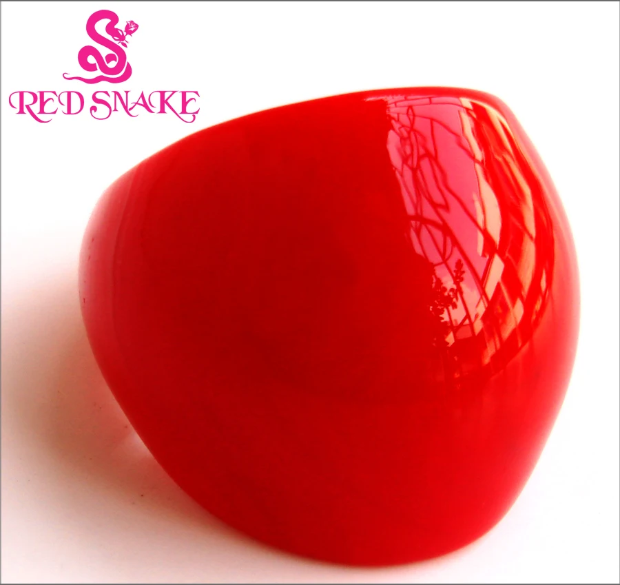 RED SNAKE Fashion Ring Handmade Pure Red Murano Glass Rings