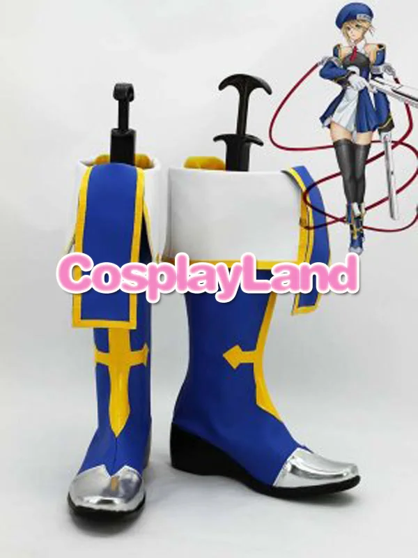 BlazBlue Noel Vermillion Blue Cosplay Shoes Boots Anime Party Cosplay Boots Custom Made Shoes