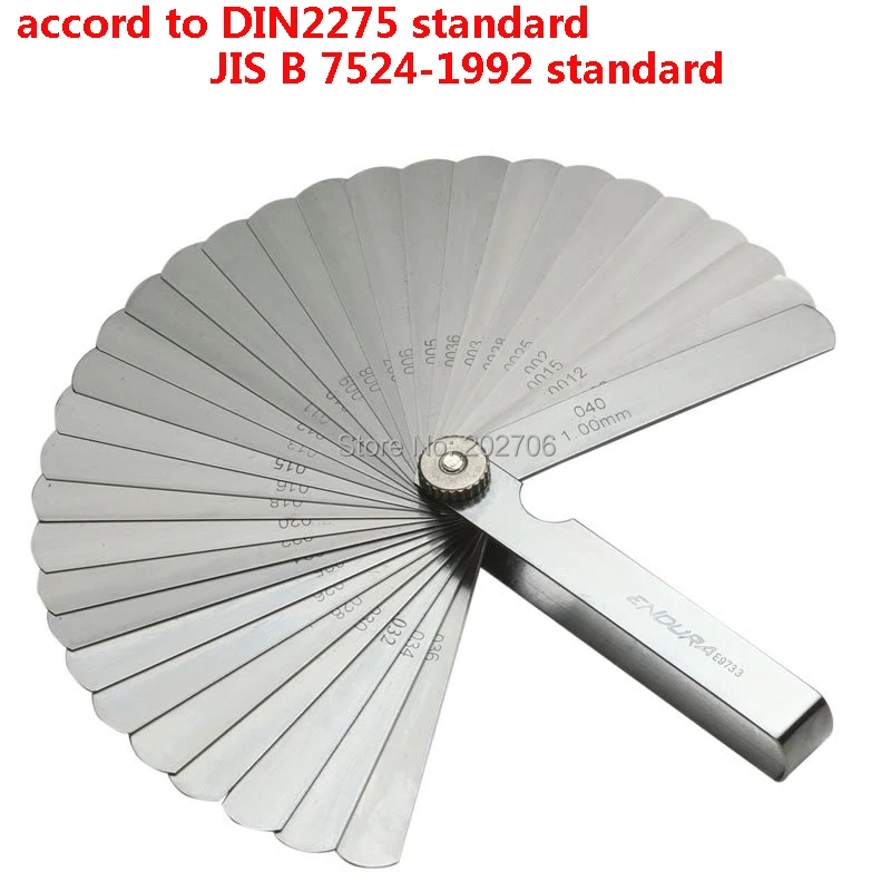 stainless steel DIN standard 32 Blades Feeler Gauge Metric 0.02-1.00mm Gap Filler Tune Up JIS standard Thickness Set Gage