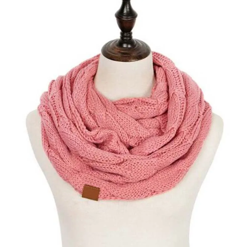 XEONGKVI 2018 New Europe America labeling Knitting Scaves Autumn Winter Warm Twist Neckerchief Brand Women Wraps 70*35cm