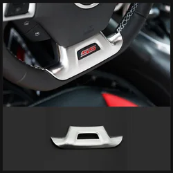 QHCP Car Styling Stainless Steel Steering Wheel Decorative Cover Sticker Trims For Chevrolet Camaro 2016-2020 Interior Accessory