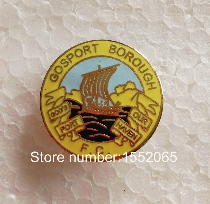 Custom FC Soccer Pin Badge GOSPORT BOROUGH FC Lapel Pin Badge