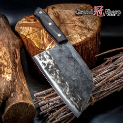 Handmade  Chef Knife Forged High Carbon Clad Steel Chinese Cleaver Professional Kitchen Meat Vegetables Slicing Chopping Cooking