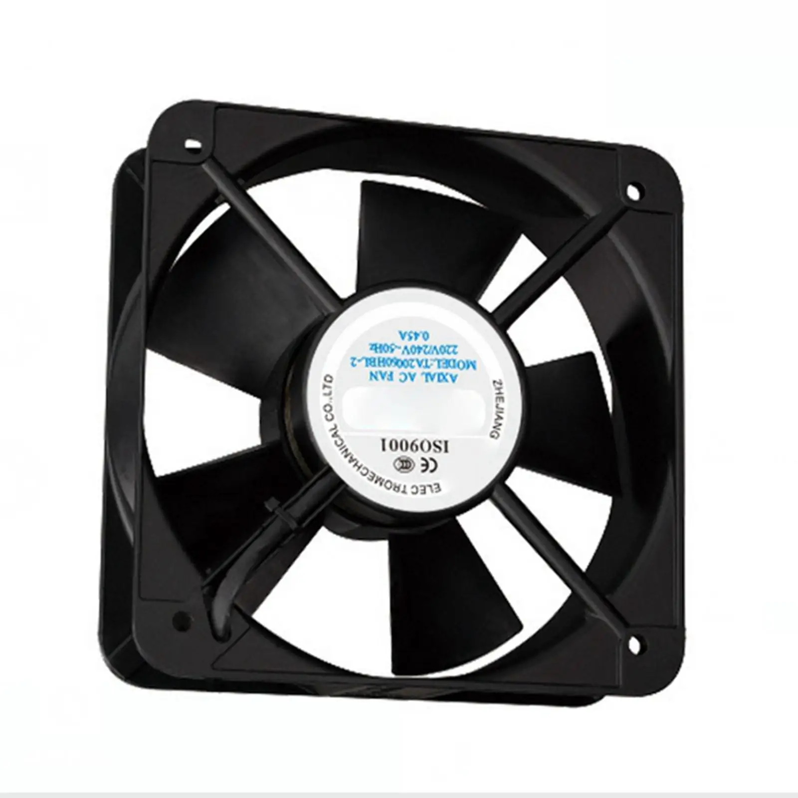 220V Ac 200X200X60 Mm Axiale Radiator Fan 285CFM 2500 Rpm Kogellager Hoge Snelheid