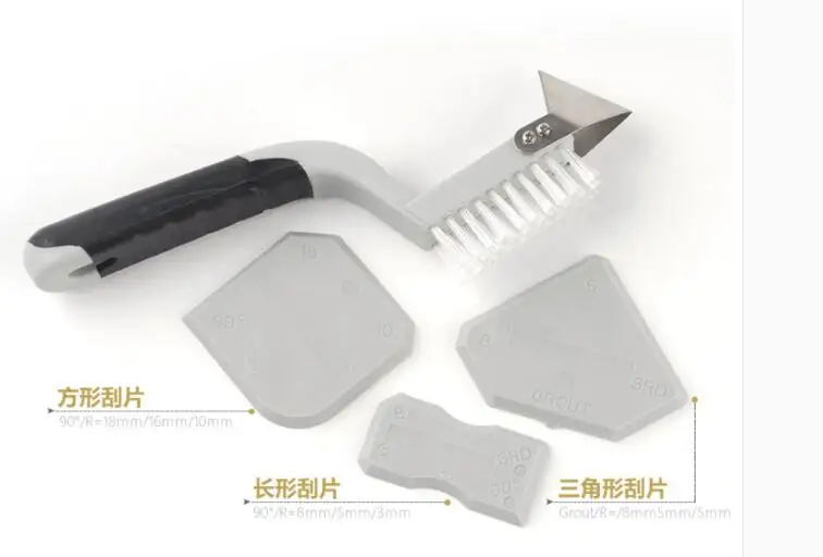 Kit Schraper Siliconenkit Troffel Caulking Tool Kit (4 Stuks) Met Een Borstel Rvs Removal Tool
