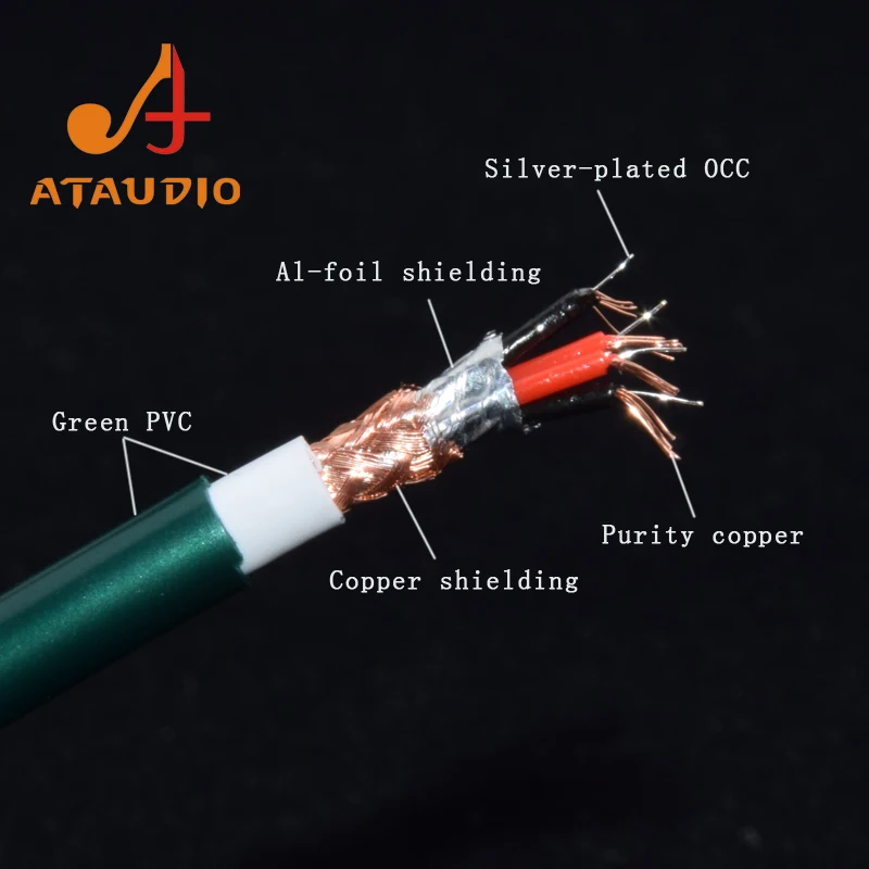 ATAUDIO Hifi 3.5mm do 2RCA Y Splitter stereofoniczny kabel audio HiFi do audiofilów podłącz telefon MP3 CD PC do wzmacniacza