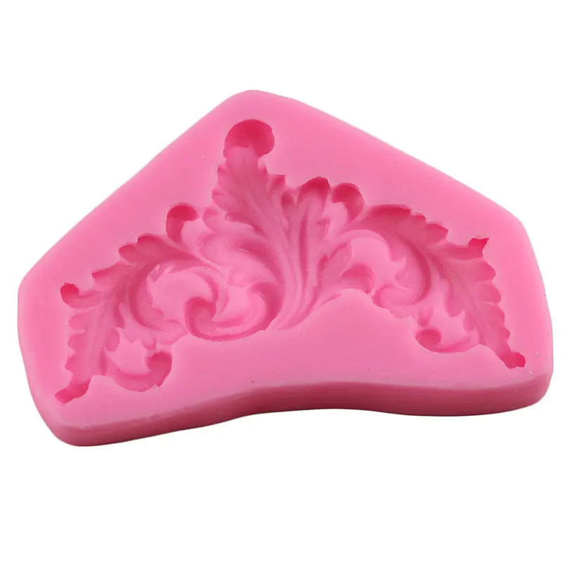 Mujiang Baroque Scroll Relief Silicone Mold DIY Relief Cake Border Fondant Cake Decorating Tools Candy Chocolate Clay Molds