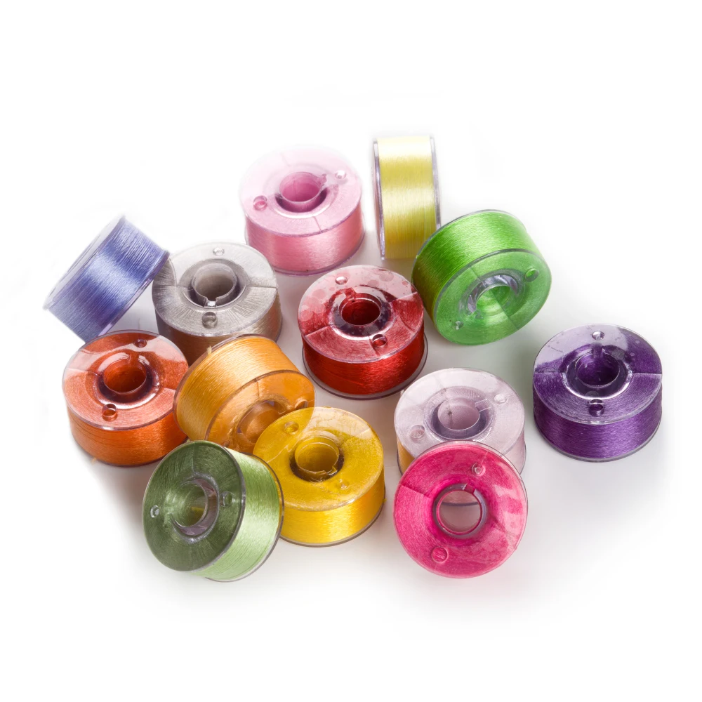 Size A Pre-Wound Sewing Embroidery Machine Bobbin Thread Filament 135m*12 Assorted Colors ,75d/2