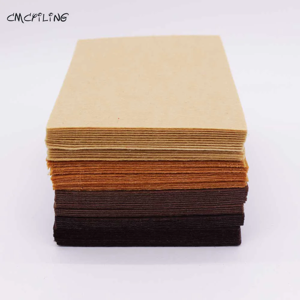 Brown Chocolate Felt Craft 1mm Felt Polyester Fabrics Sheet For Diy Decoration Sewing Fieltro Feltro textiles Entretela A6