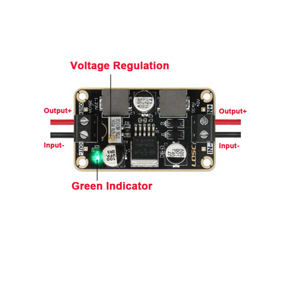 

DC-DC Adjustable Buck Power Supply Module LM2596-ADJ DC 4V-40V Turn 1.23-35V 3A Regulator Board