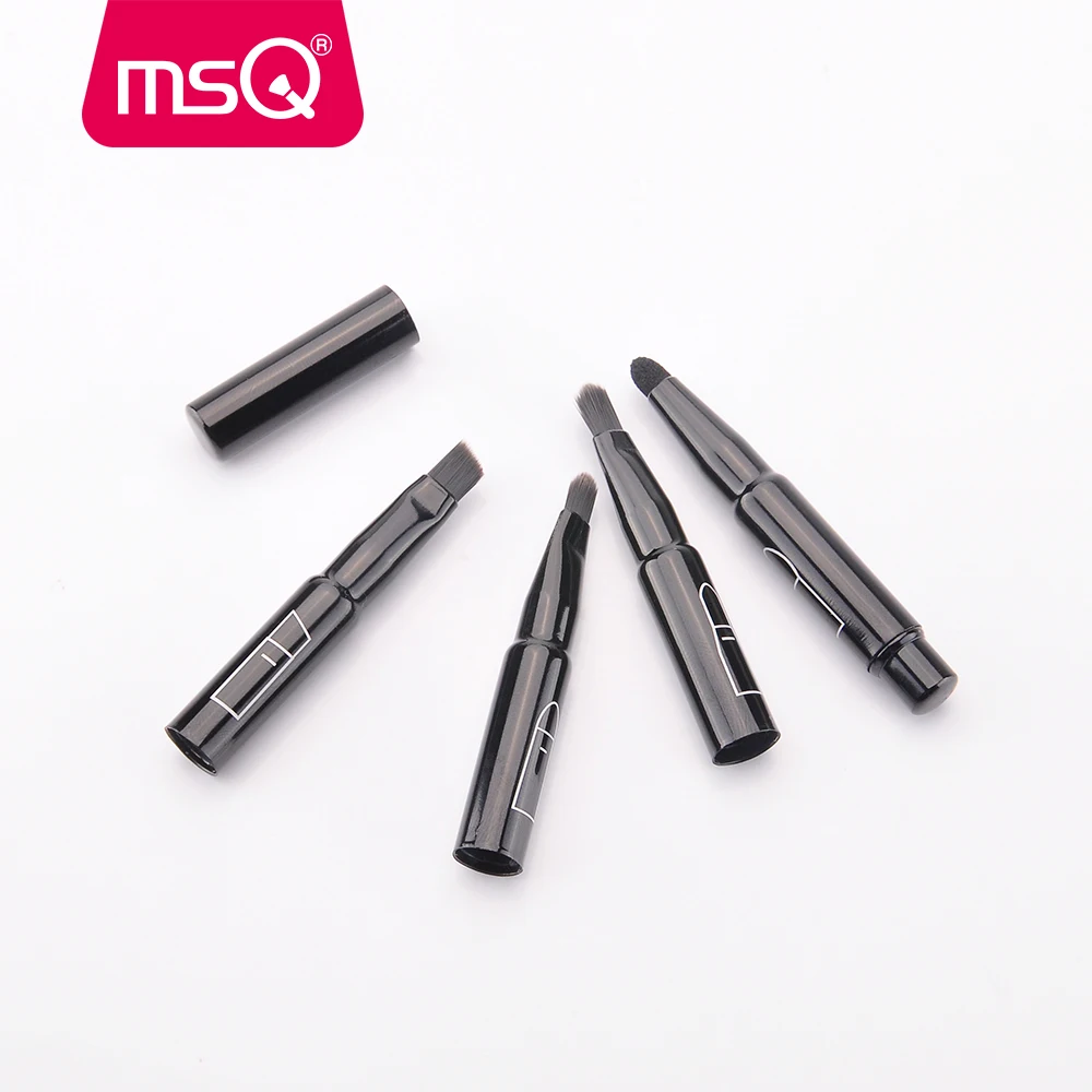 MSQ-pincel de maquillaje Cuatro en Uno, herramienta de belleza para sombra de ojos, cejas, labios y esponja