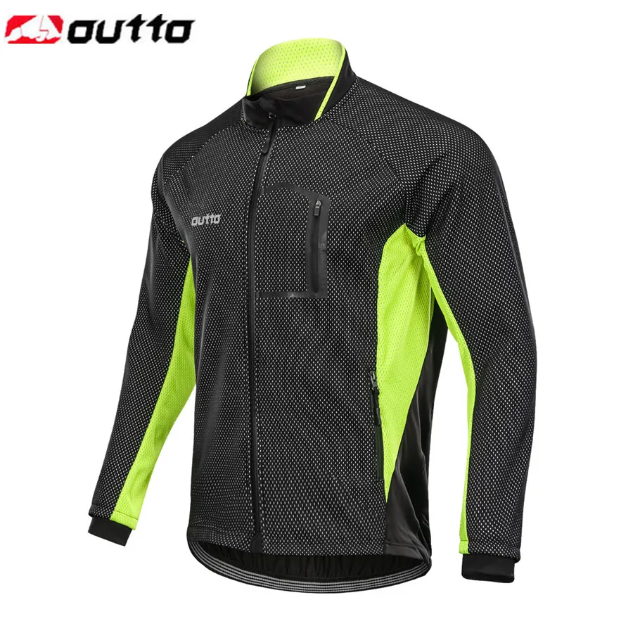 

Outto Men's Cycling Jackets Winter Warm Up Windproof Bicycle Coat Hiking Camping Outdoor Sports Full Zipper Outerwear