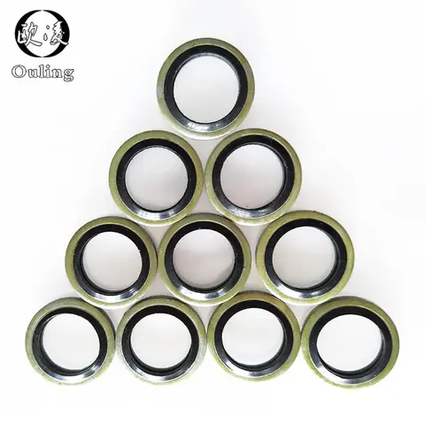 6/8/10/12/14/16~60mm Bonded Bricka Metall Gummi Avtappningsplugg Packning Passar M6/M8/M10/M12/M14/M16~M60 Kombinerad Bricka Tätningsring-.- 8 best sales delar tvättmaskin - №3