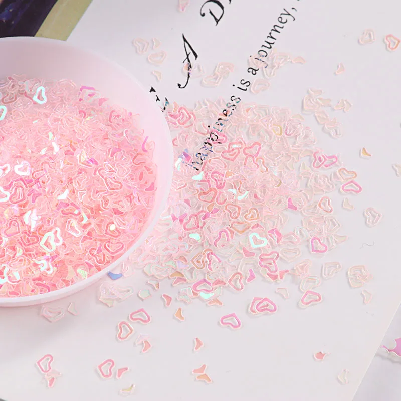 10g/Pack Various Shape Transparent Pink Color Nail Sequins for Nail Art Art Decorations Confetti Nail Star Sequins