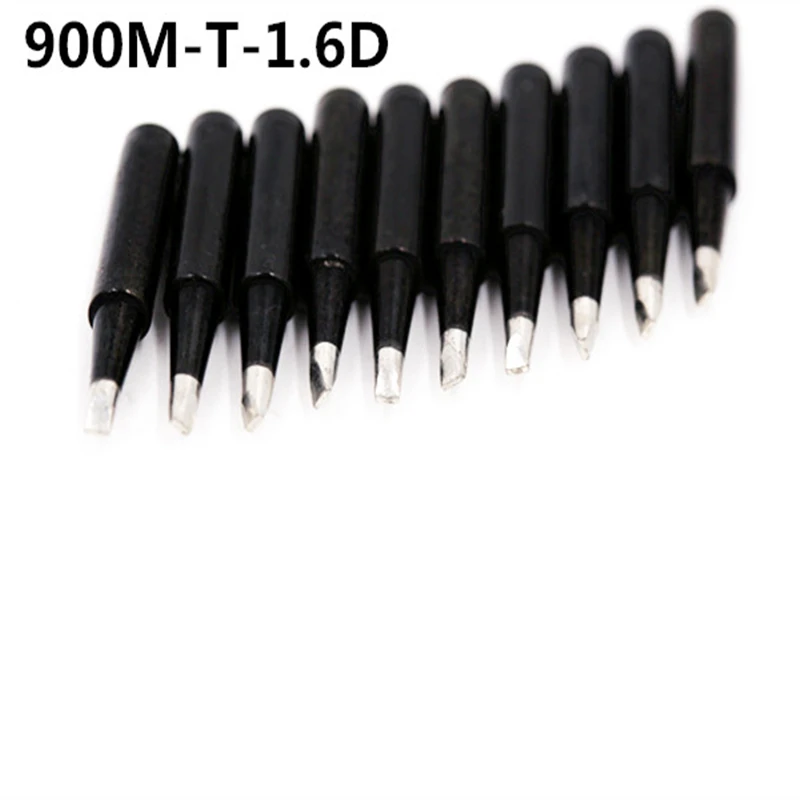 10PCS 900M-T-1.6D Black metal tip kit 900M-T series lead-free soldering head welding rework tool combination