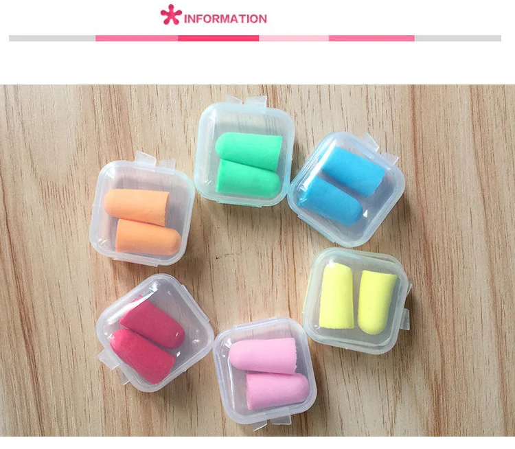 5Pairs comfort earplugs noise reduction Foam Soft Ear Plugs box-packed Earplugs Protective for sleep slow rebound earplugs