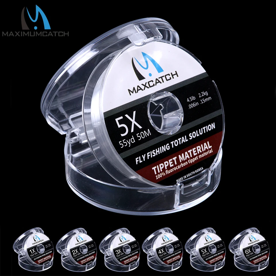 Maximumcatch 100% Pure Fluorocarbon Tippet żyłka 4-12LB Test żyłka z włókna węglowego szybkie zatonięcie 25/50M
