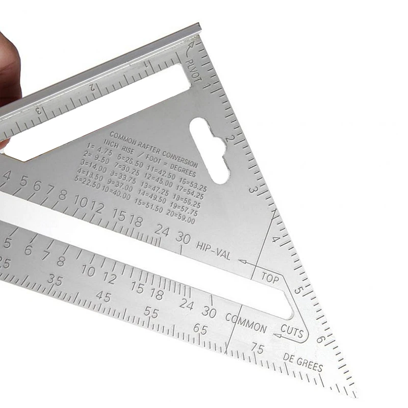 MOKIN 8\'\'/200mm Triangle Ruler Aluminun Alloy Angle Ruler 90 Degree Protractor For Construction Artist Carpenter Measuring Tools