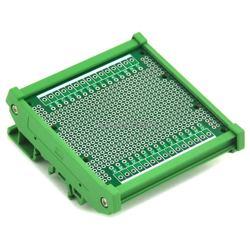 DIN Rail Mounting Carrier Housing with Prototype Board. PCB Size 77.4 x 72mm