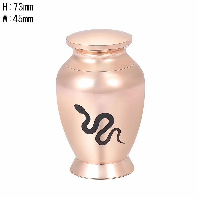 Snake Engraved Stainless Steel Pets Cremation Urn Hold Small Amount Mini Keepsake for Sharing Ashes