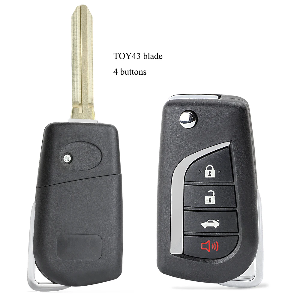 KEYECU Flip Remote Control Car Key With 3 4 Buttons 315MHz H Chip for Toyota Camry 2018 2019 2020 2021 2022 Fob FCC ID: HYQ12BFB