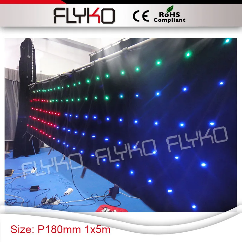 

Pixel18CM full color 5x1m fireproof high quality video display KTV dj led curtain