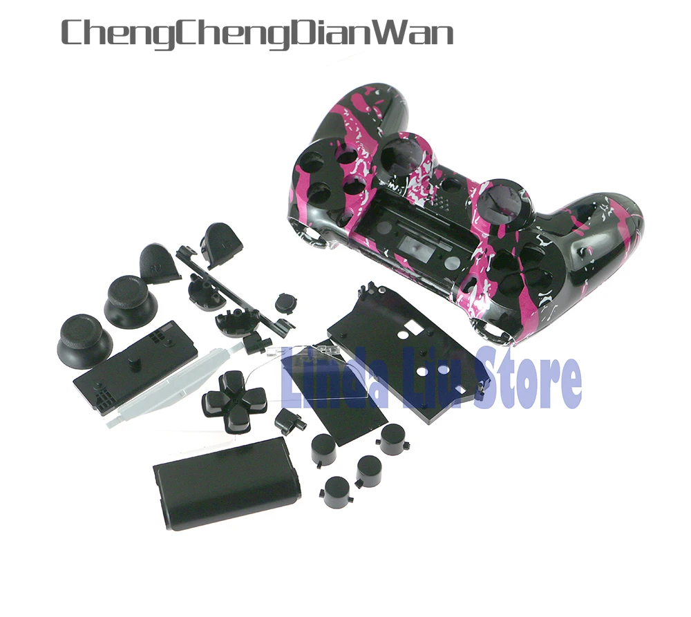 

Camo Camouflage Front Back Hard Plastic Upper Housing Shell Case Cover Buttons for Sony PS4 Wireless ChengChengDianWan 2sets