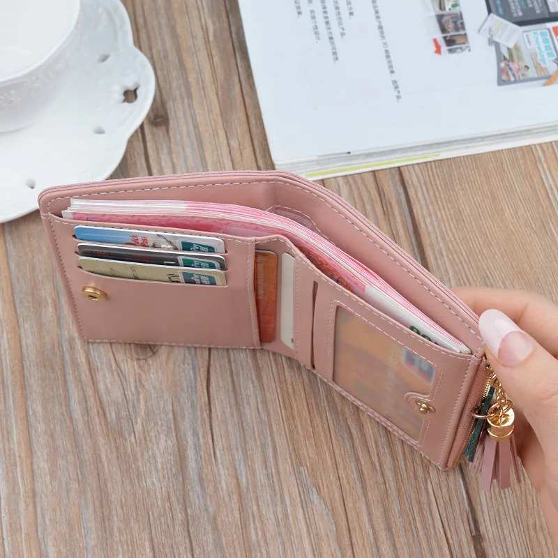 Neuankömmling Brieftasche kurze Frauen Brieftaschen Reiß verschluss Geldbörse Patchwork getäfelte Brieftaschen trend ige Geldbörse Karten halter