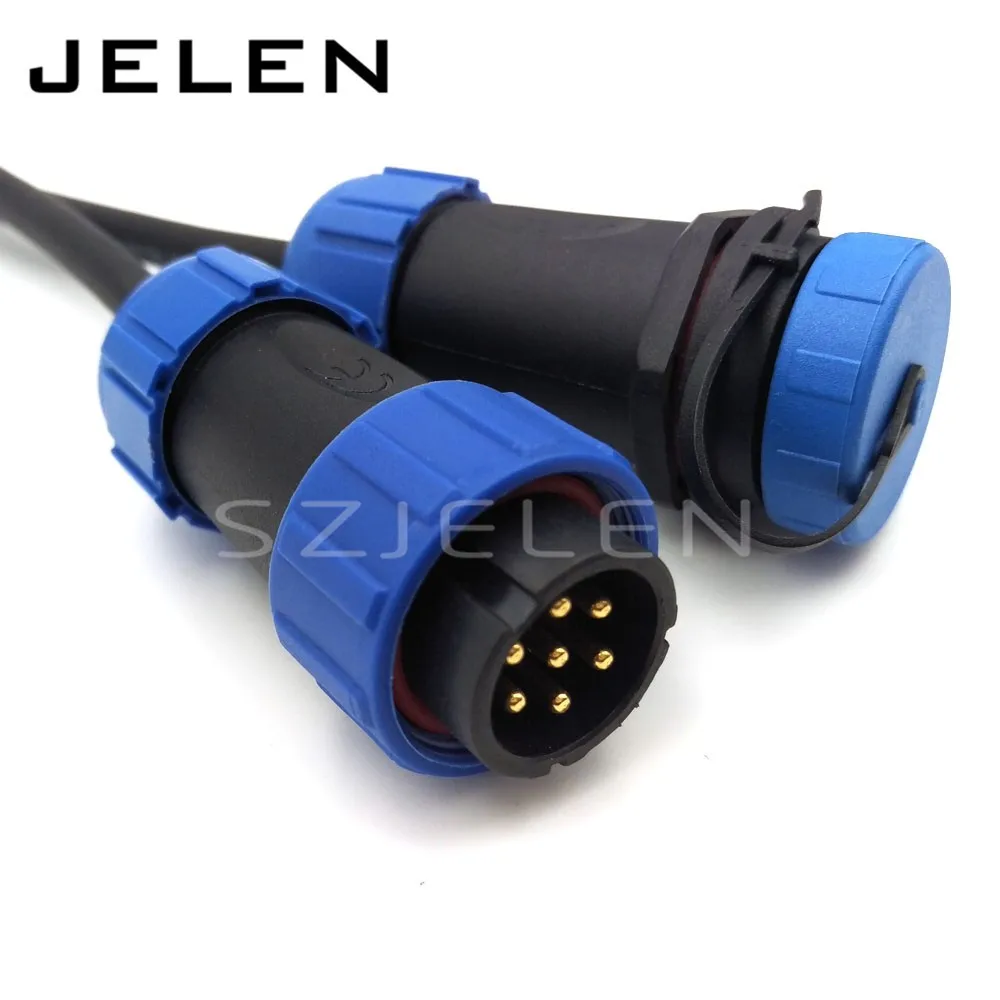 SP2110,  7pin cable connector,IP68,   7 pin plug and socket, LED power wire connector 7 pin, Automotive Connectors Male Female