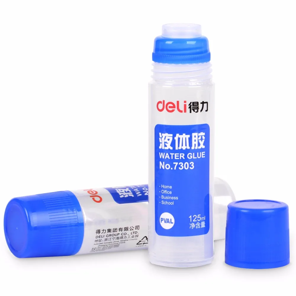 Deli Big Capacity 125ml Clear Liquid Glue Children Handmake Paper Crafts Adhesive Student Stationery Gift School Office Supply