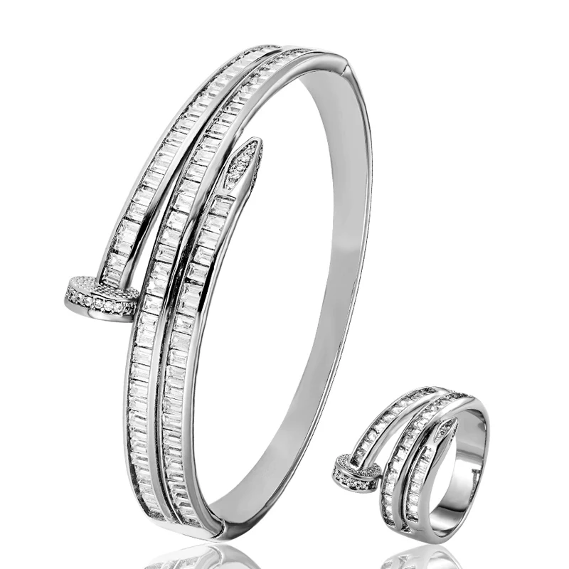 Zlxgirl AAA Zircon bangle For Women Party Anniversary Jewelry Copper Men Bangle Pulseira Women\'s Gold-color Bangle & Braceletes