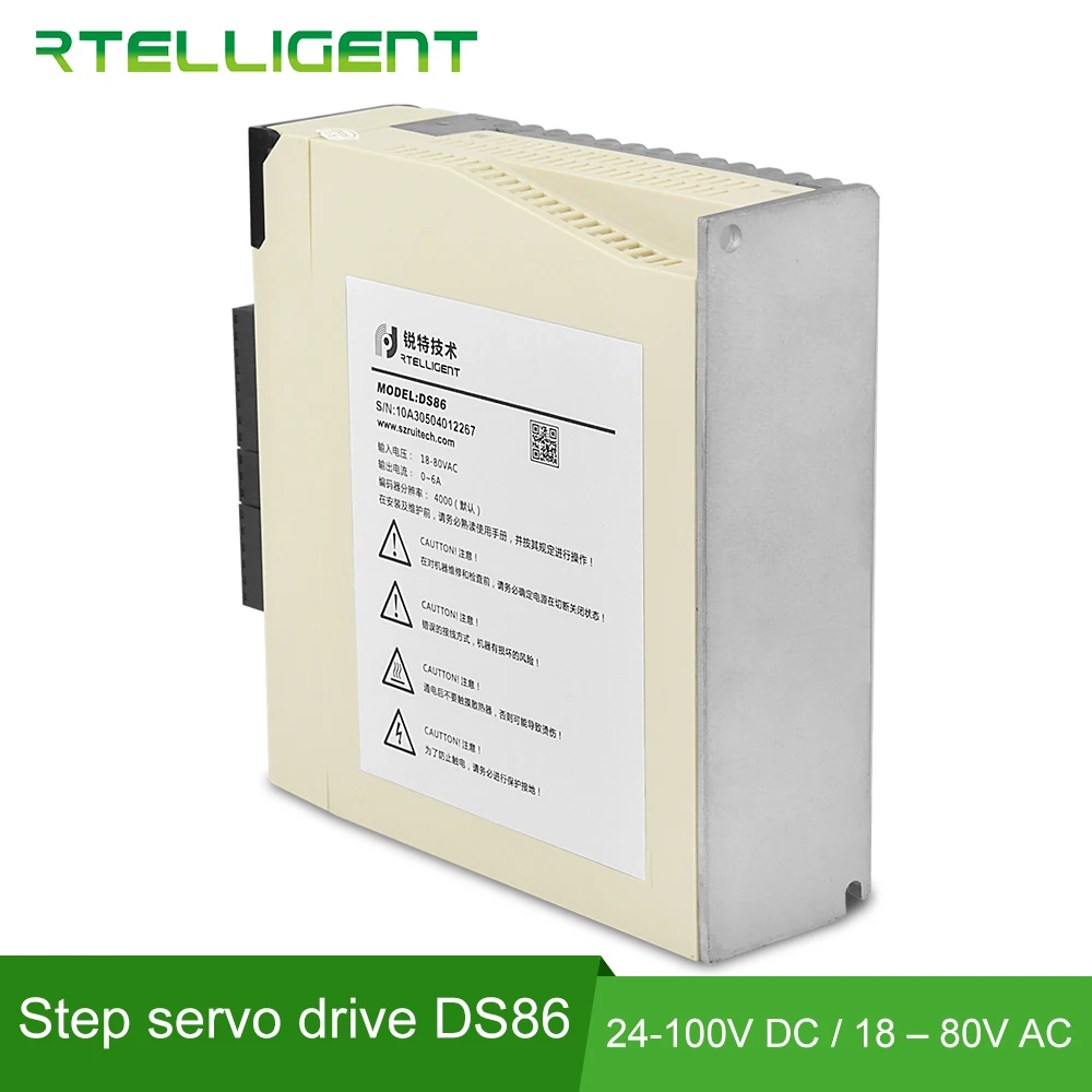 

Rtelligent Nema34 DS86 Closed Loop Motor Driver Servo Driver Advanced Digital Display 24-100VDC or 18-80VAC for Carving Machine