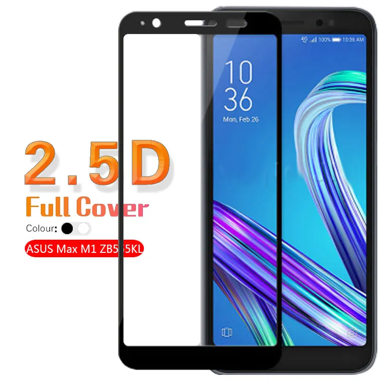 Anti-Scratch 2.5D Edge Full Coverage Tempered Glass For Asus ZENFONE LIVE (L1) ZA550KL Glass Film Screen Protector White & Black