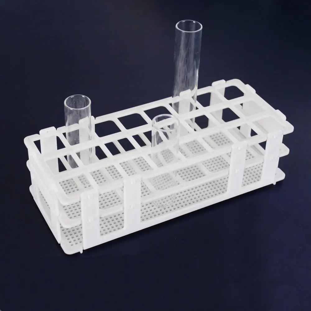 

Plastic Test Tube Rack for 25mm Tubes, 24 Well, White,Detachable (24 Hole) ,tube box.