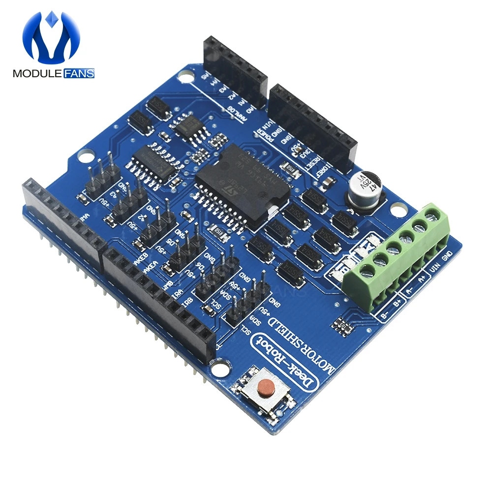 L298P L298 Schild R3 DC Motor Treiber Shield Board Modul 2A Dual Full Bridge H-Brücke 2 Weg für Arduino r3 Relais 5V 12V – Detail 5