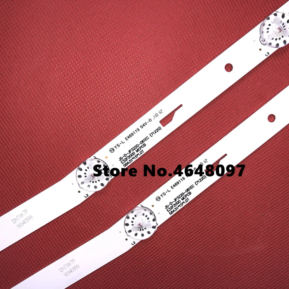 

New 10 PCS/lot 6LED(6V) LED Backlight strip for JS-D-JP3220-061EC E32F2000 AKTV3222 ST3151A05-8 V320BJ7-PE1 AKTV3216 ST3151A04-8