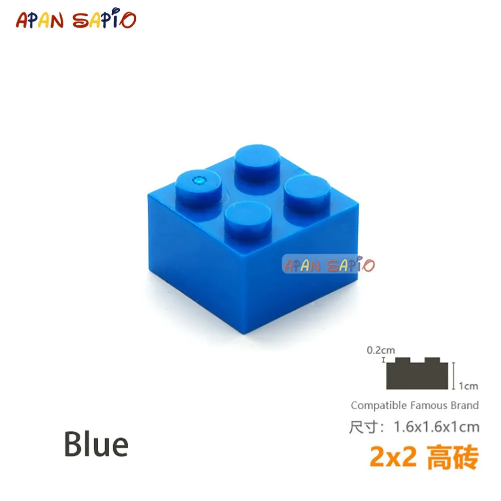 15pcs/lot DIY Blocks Building Bricks Thick 2X2 Educational Assemblage Construction Toys for Children Compatible With Brand